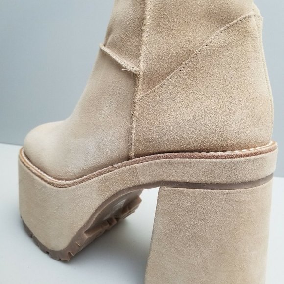 Free People Montreal Platform Boots Tan Suede Size 39 - Picture 8 of 9